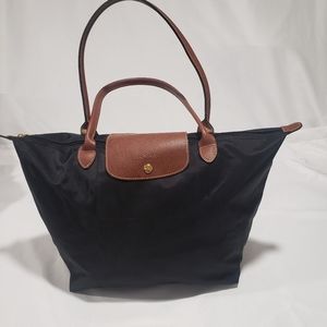 Longchamp Le Pliage Black Nylon Travel Tote Bag